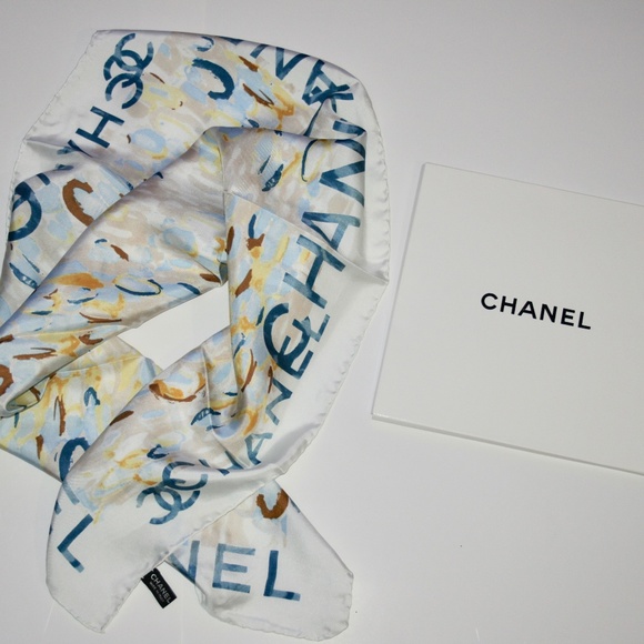 NWT 100% Authentic CHANEL Watercolor Floral Scarf